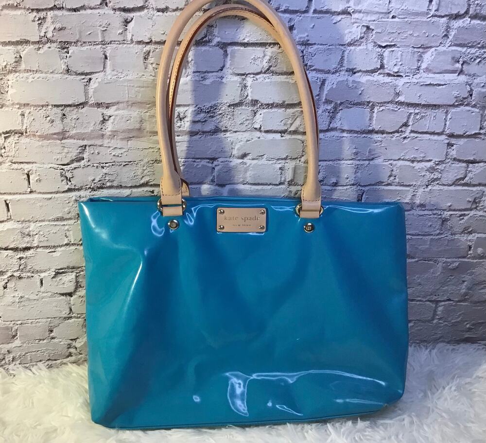 Kate Spade Rudy Henry Street Turquoise Patent Leather Tote